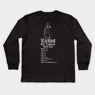 Richard The Lionheart World Tour Kids Long Sleeve T-Shirt